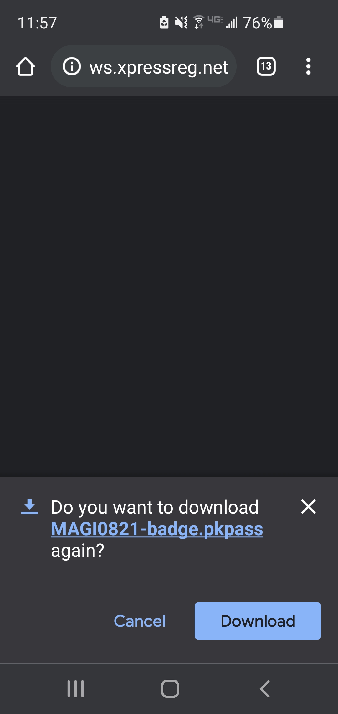 When prompted, download your digital badge file.